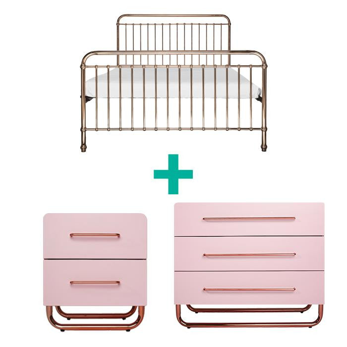 Incy Interiors Rose Gold Ultimate Bedroom Package - Double