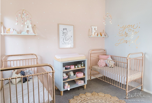 incy rose gold cot